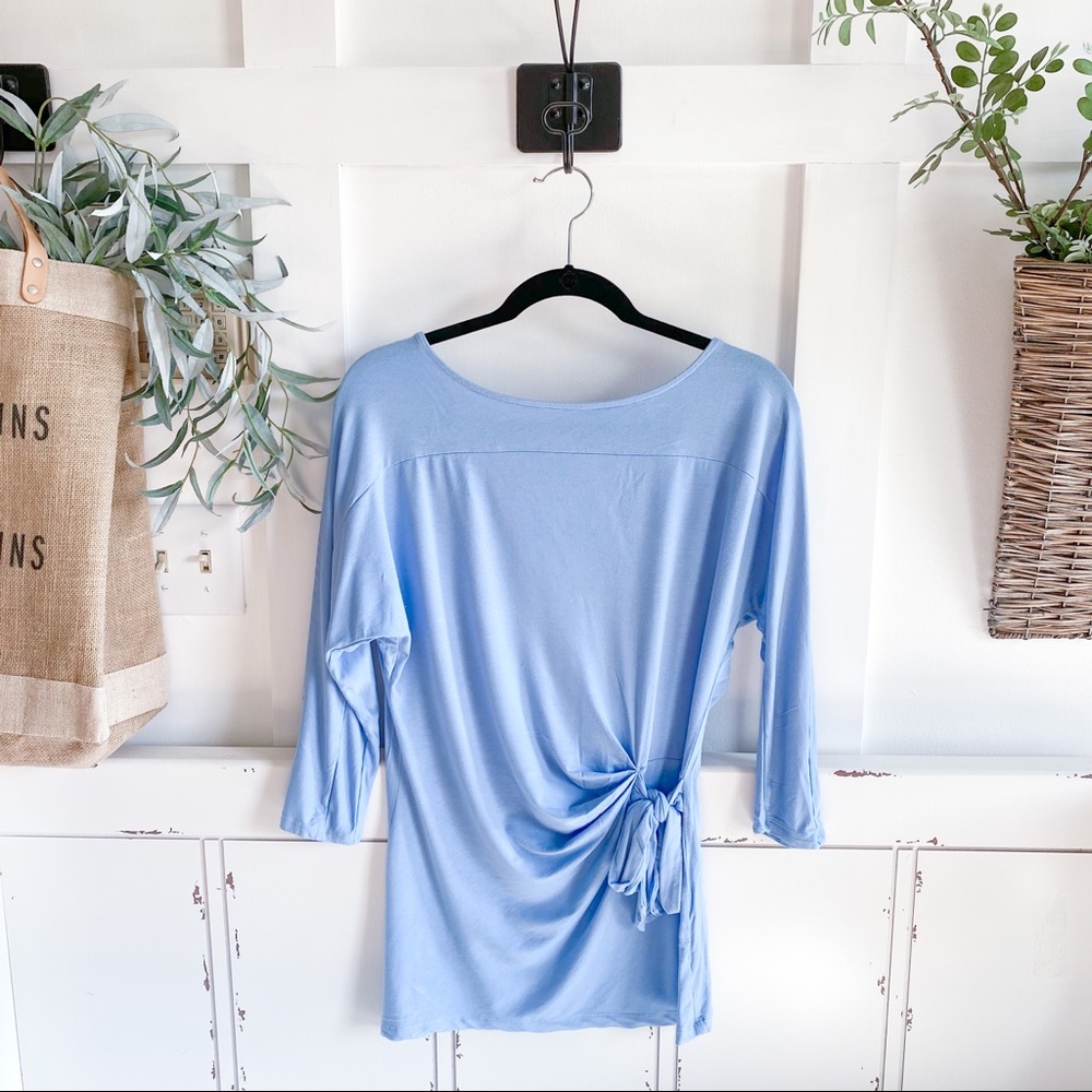 Blue top with side tie